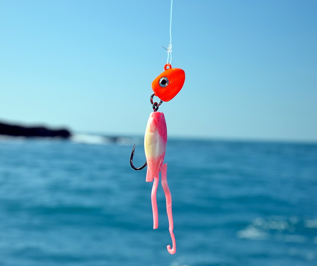 Pickers love the Squid Vicious and will nip at the tentacles.  - Deepwater Jigs III: Shrimp and Squid © Lee Brake